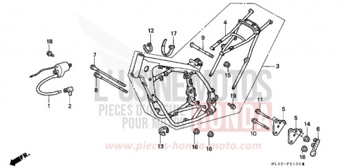 RAHMENKOERPER (CR500RL/RM) CR500RL de 1990